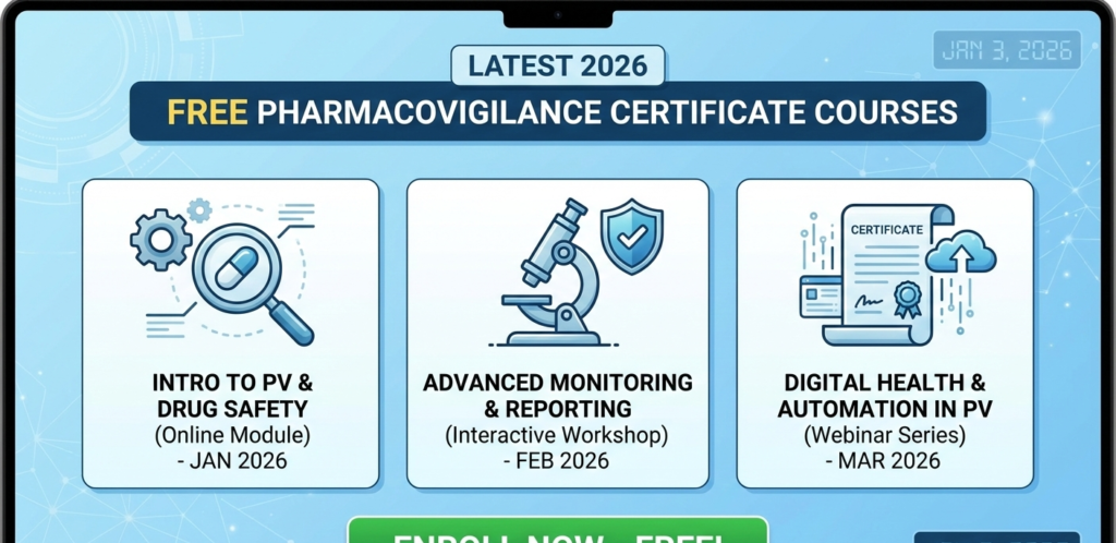 Free Pharmacovigilance Certificate Course Online