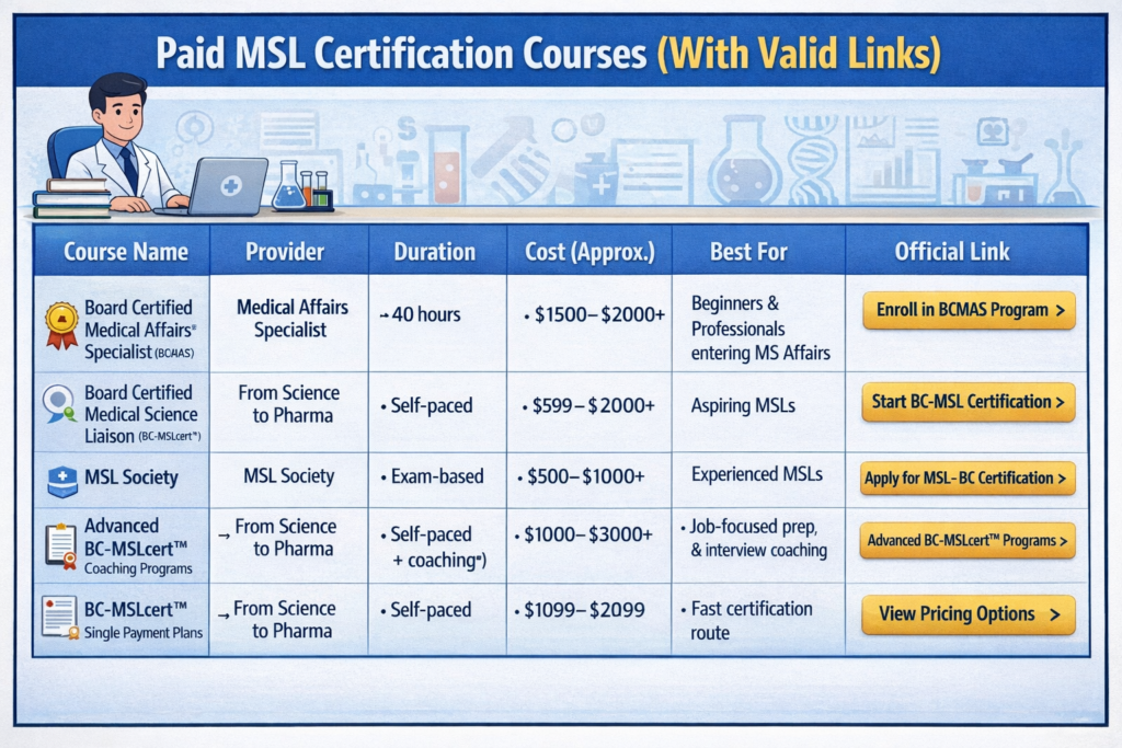 Medical Science Liaison Course in India