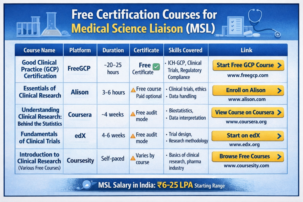 Medical Science Liaison Course in India
