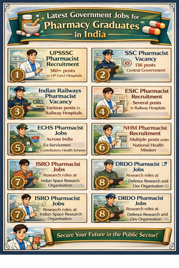Government Jobs for Pharmacy Graduates in India