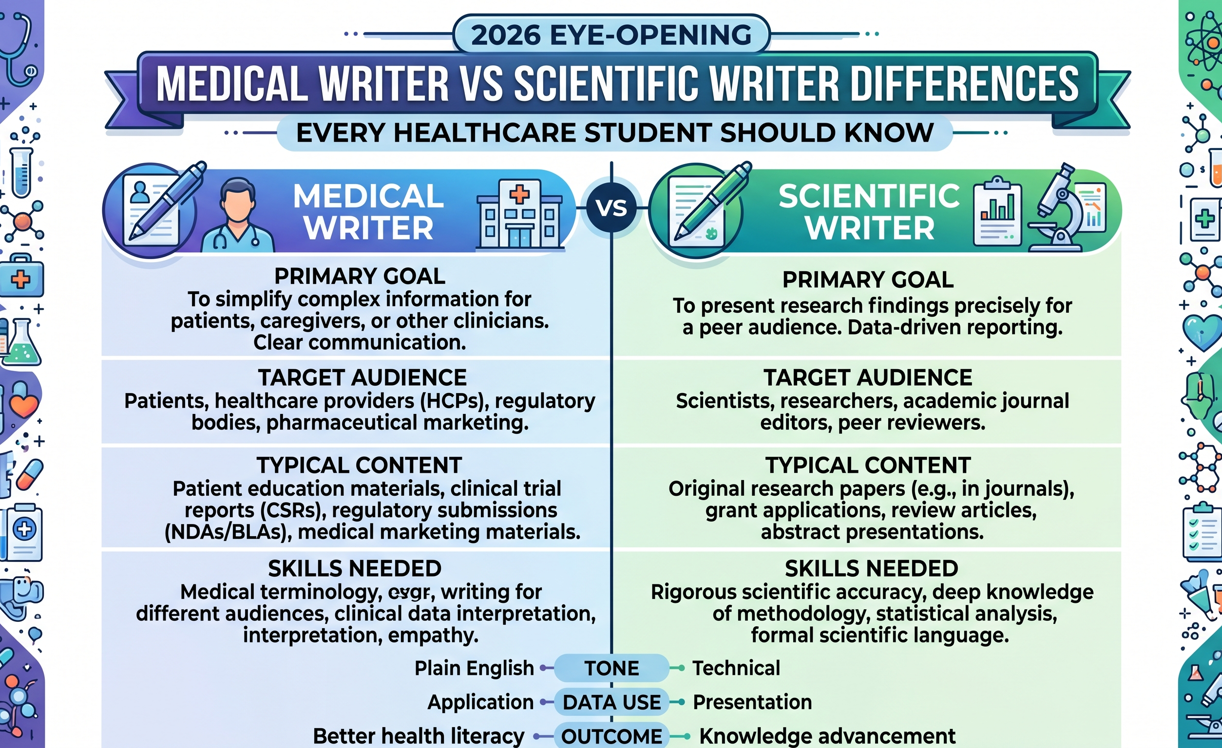 Medical Writer vs Scientific Writer