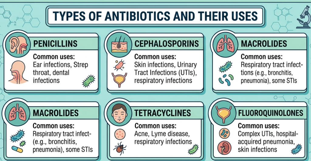 List Of Common Antibiotics and Their Uses