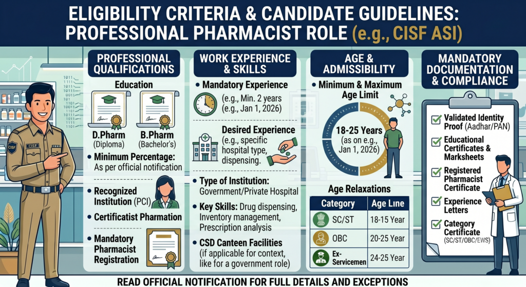 CISF Pharmacist Vacancy 2026 Syllabus