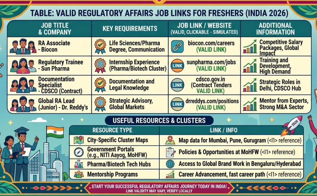 Regulatory Affairs Jobs for Freshers