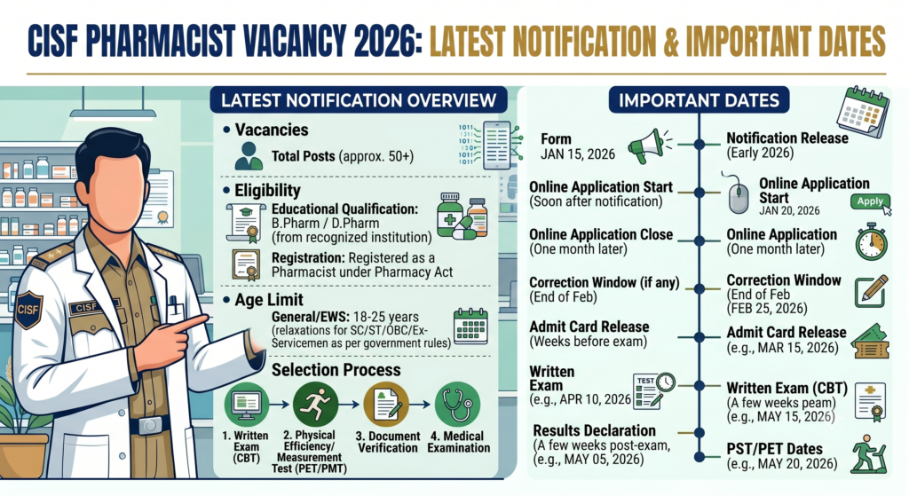CISF Pharmacist Vacancy 2026 Syllabus