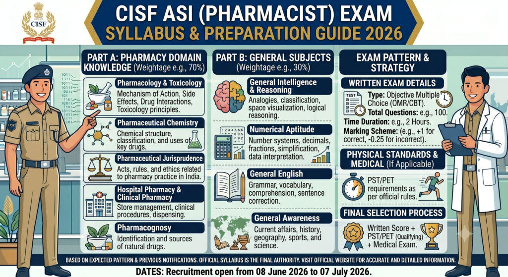 CISF Pharmacist Vacancy 2026 Syllabus