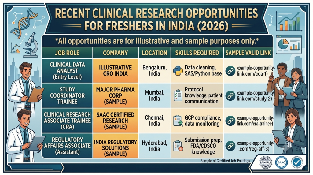 Clinical Research Jobs for Freshers